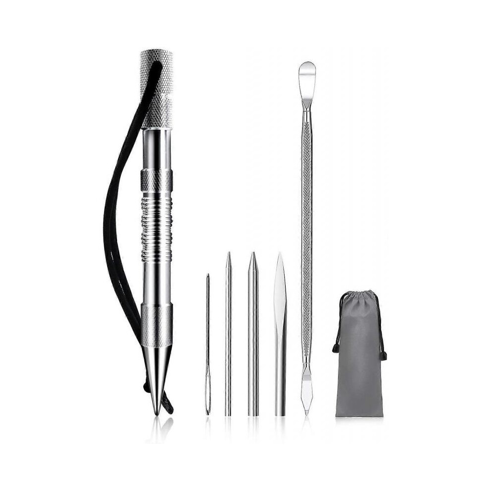 WILDAIR Marlin Spike with 6 Lacing Needles/Fids for Paracord or Leather Work Paracord FID Set