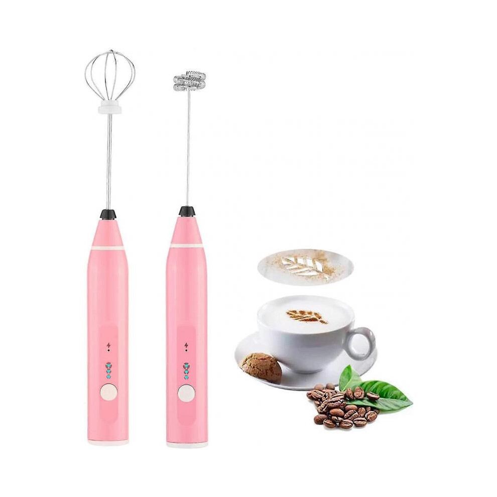Electric Milk Frother  2 in 1 Stainless Steel Whisk EggBeater & Coffee Frother with 3-Speed and USB Rechargeable
