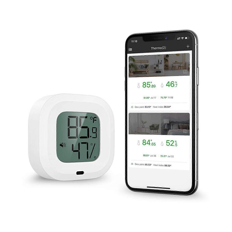 ORIA Wireless Thermometer Hygrometer, [Upgraded 35m Range] Mini Bluetooth 5.0 Humidity Temperature Sensor
