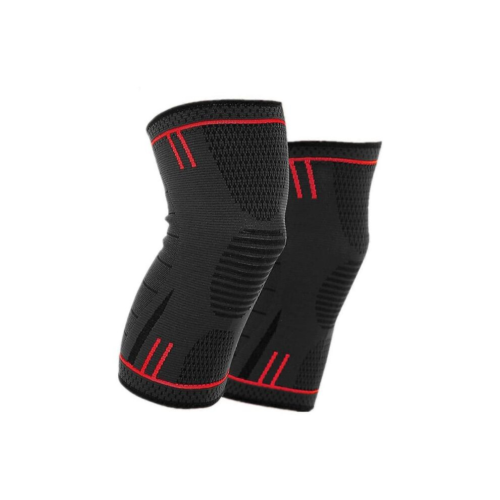 Professional Athletics Knee Brace Compression Sleeve Men Women Knee Pads Running Sports Relief Fitness Injury Recovery (Medium, Red)