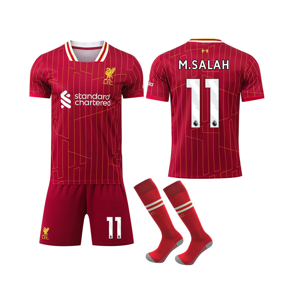 (16) 24/25  #11 M.SALAH Football Fans Training Shirt Kits For Kids And Adult