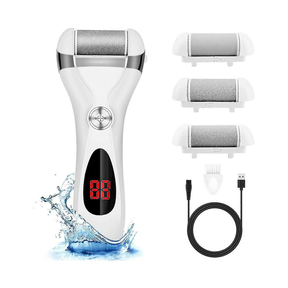 Electric Foot Callus Remover Kit,  Rechargeable callous removers 3 Grinding Heads Portable Waterproof foot file, Professional Pedicure Tools Feet Care