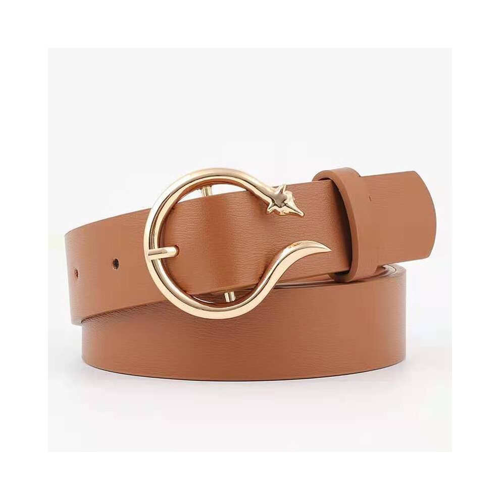 (Mink Tan)Ceinture femme tendance taille chic déco large cuir pu accessoire mode pour automne