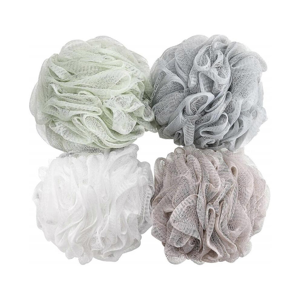 Bath Sponge Shower Loofahs 60g Mesh Pouf Bath Body Wash Puff - Pack of 4