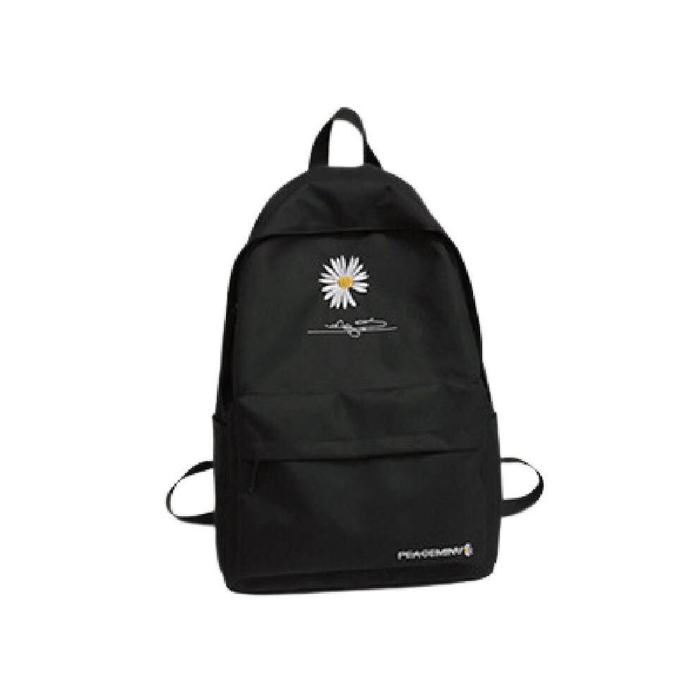 (Black) New Girls Fresh Backpack College Style Nylon Daisy Printed Schoolbag Student-image-OPC-PH27JFQ-NEW