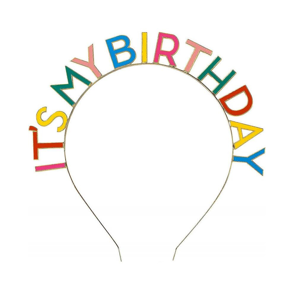 RAIN Rainbow 'It's My Birthday' Alloy Headband, One, Multicolor