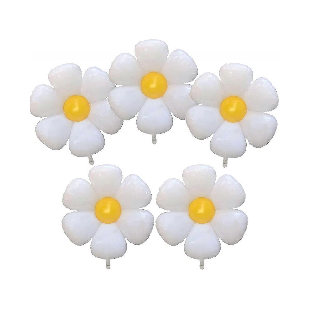 Daisy Balloons Huge Flower Balloon 30 Inch White Daisy Party Decorations Birthday Decoration Wedding Dcor 5Pcs