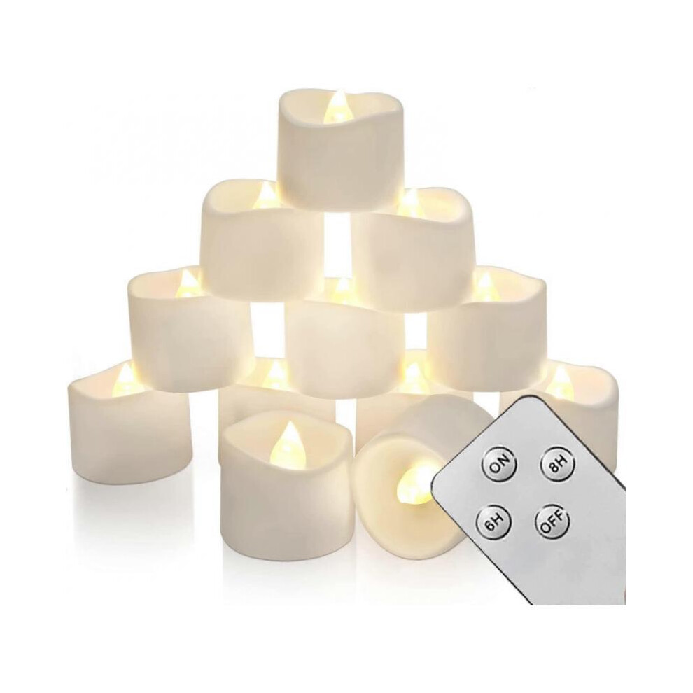 Flameless Candle, LED Tea Light with Remote Control and Timer, 6H/8 Hour Timer, Long Lasting Battery Powered LED Candle