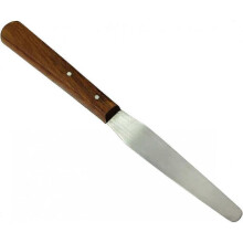 8.5" Poignée effilée en bois Couteau à palette en acier inoxydable Spatule droite à crème en acier inoxydable Grattoir en bois