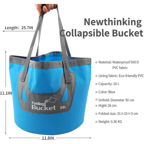 Collapsible Bucket, 20L Space Saving Foldable Bucket Water Storage 1