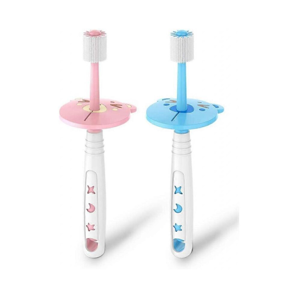 Baby Toothbrush with 360 Soft Silicone Bristles, Toddler Toothbrush for Age 0-4 Years Old