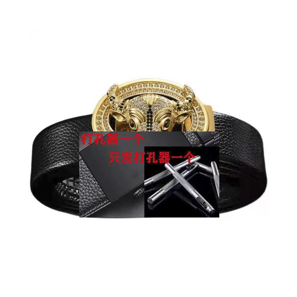 (StyleYYYY)Ceinture pantalon en cuir à boucle automatique pour homme à la mode design texturé unique idéal pour la jeunesse style moderne