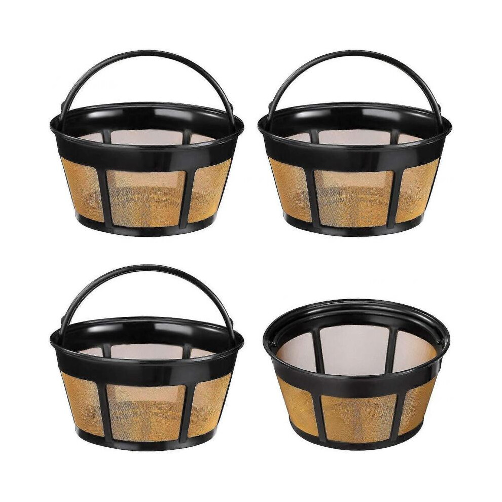 Reusable Coffee Filters, 4-Piece Basket Coffee Filters 8-12 Cup Replacement Coffee Filters