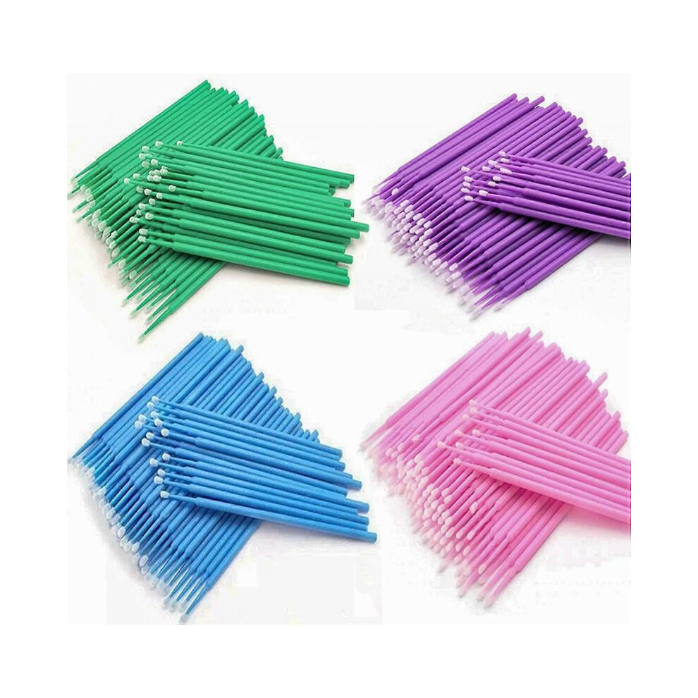 200pcs Micro Applicator Brushes, Disposable Eye Extension Brushes, Micro Make Up Mascara Brushes, Oral and Dental, Random Color