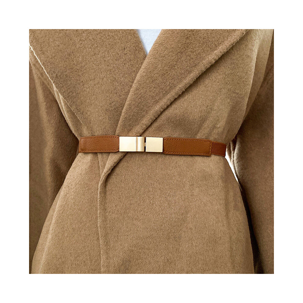 (Camel)Ceinture femme chic polyvalente extensible parfaite pour pulls et robes