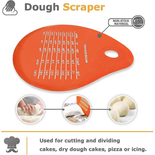 2Pcs Flour Scraper Bread Dough and Pastry Blenders Silicone Cake Durable High Temperature Resistant Silicone Scraper 2