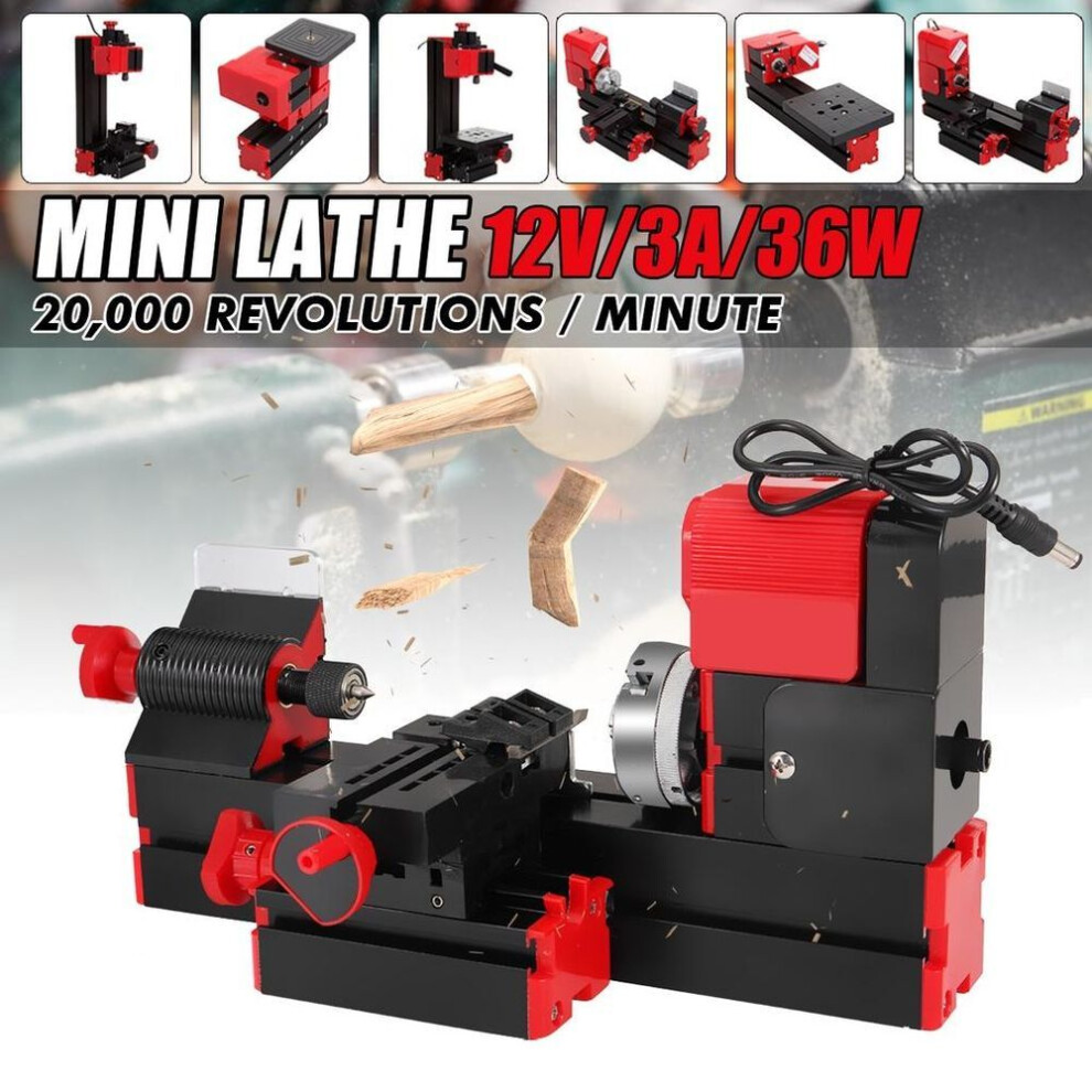 Dc12v 3a 36w Mini Lathe Milling Machine Bench Drill Diy Woodworking Power Tool General Woodworking Driller Metal Wood Lathes