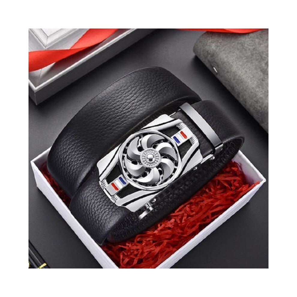 (StyleCCC)Ceinture pantalon en cuir à boucle automatique pour homme à la mode design texturé unique idéal pour le style jeune moderne