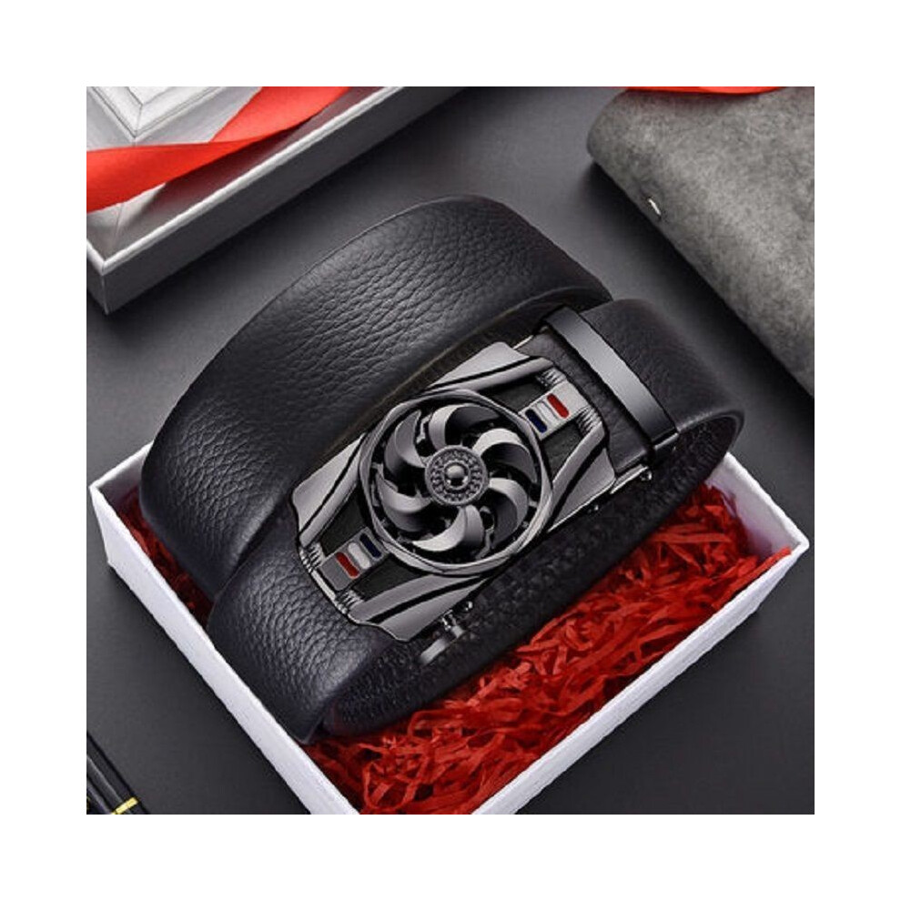 (StyleEEE)Ceinture pantalon en cuir à boucle automatique pour homme à la mode design texturé unique idéal pour la jeunesse style moderne