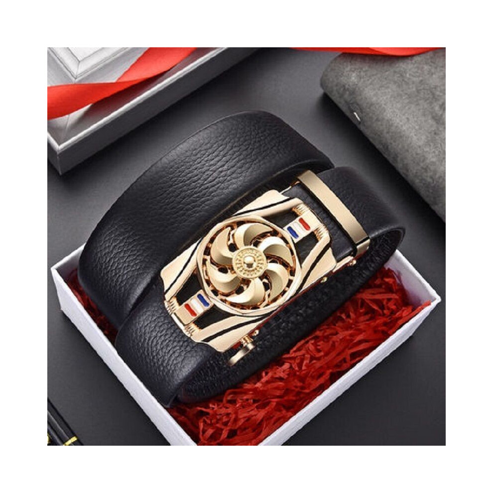 (StyleWW)Ceinture pantalon en cuir à boucle automatique pour homme à la mode design texturé unique idéal pour le style jeune moderne