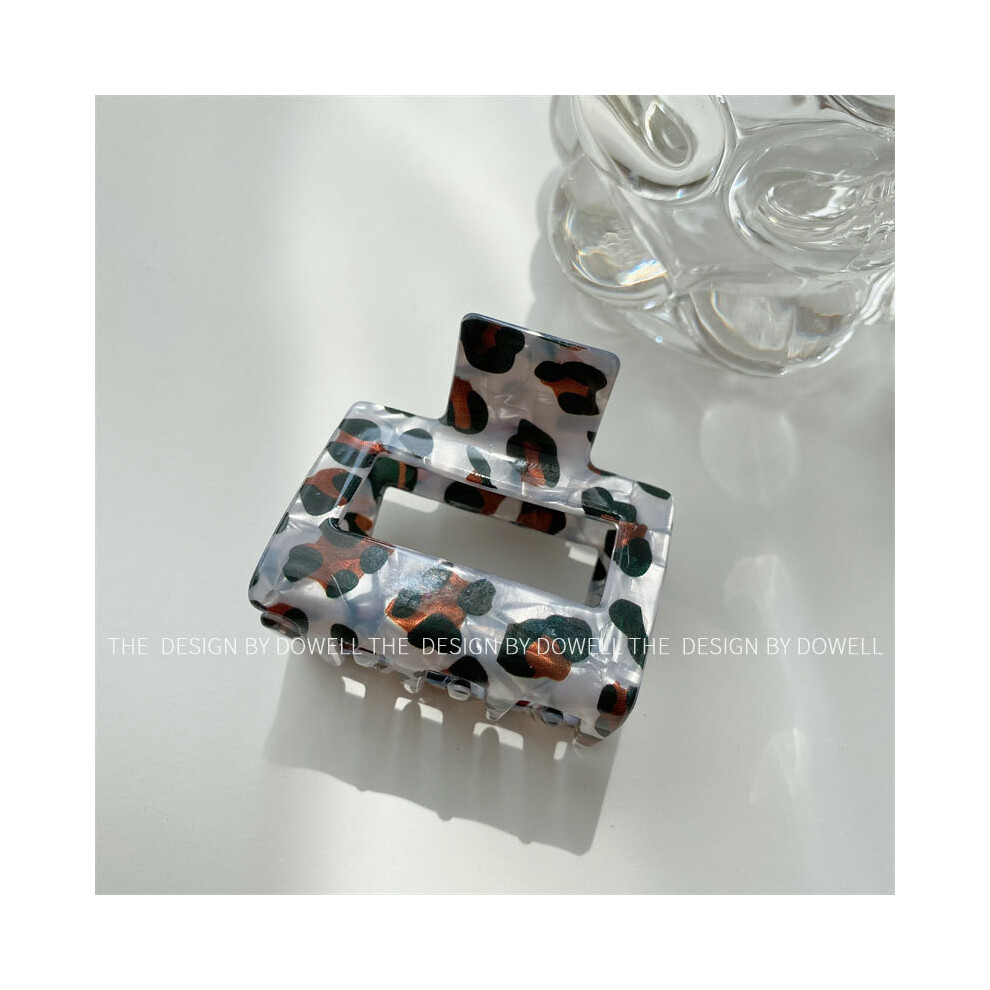 (Small Square 5cm)Fermoir à Cheveux Artistique Rétro Design Léopard pour Femme Accessoires Haute Qualité Acétate