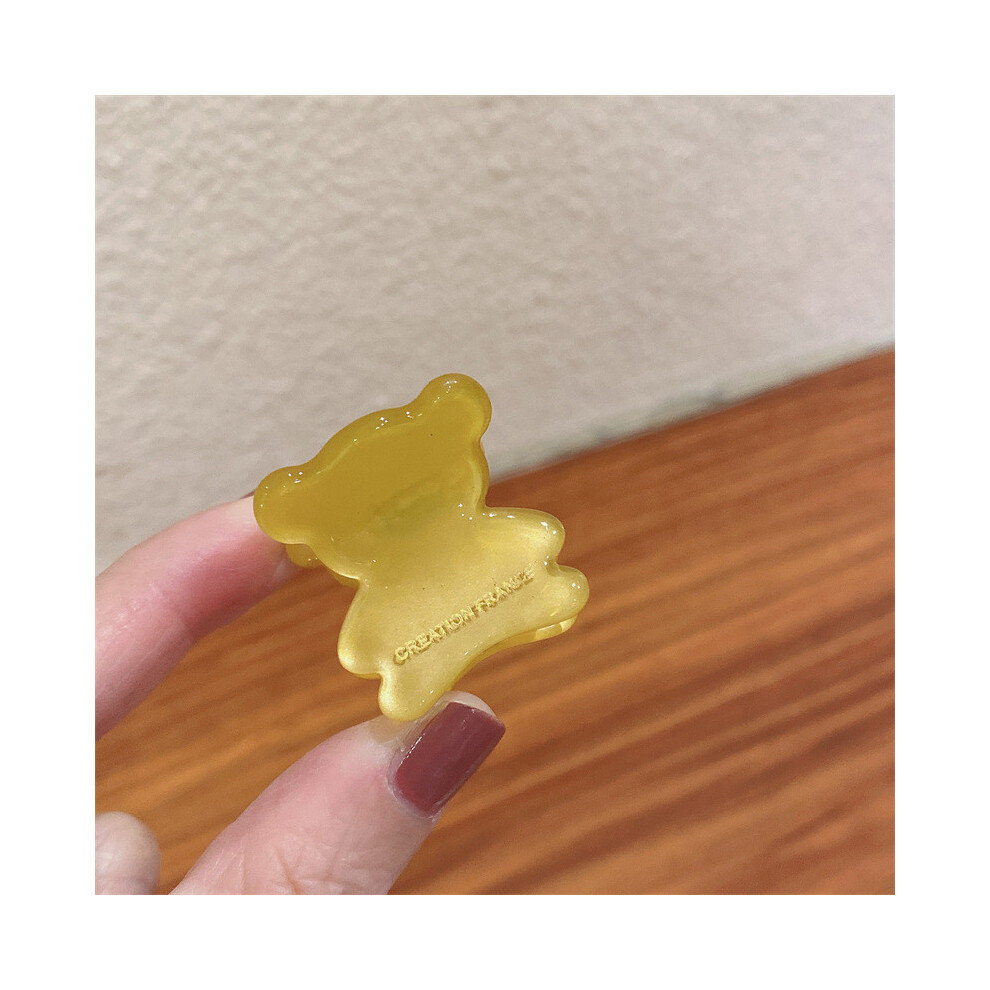 (Bright Gold Clip)Ravissant ancien mini pince griffe ours accessoire cheveux acétate coloré pour femme