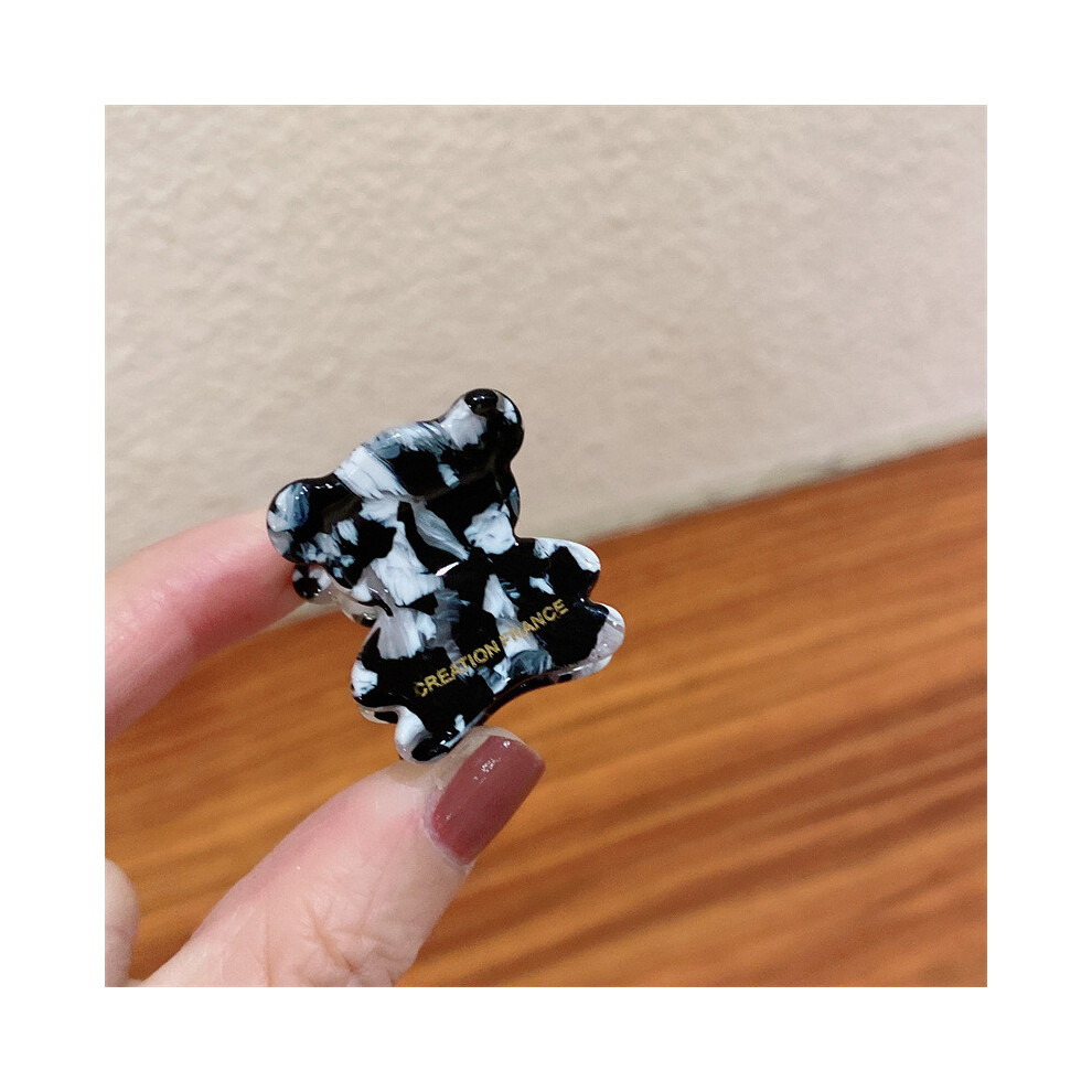 (Cow Print Clip)Ravissant ancien mini pince griffe ours accessoire cheveux acétate coloré pour femme