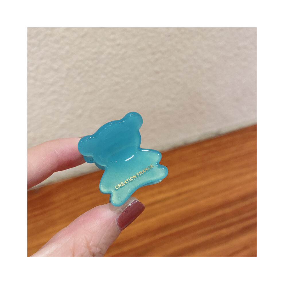 (Aqua Blue Clip)Ravissante mini pince griffe ours vintage accessoire cheveux acétate coloré femme pour