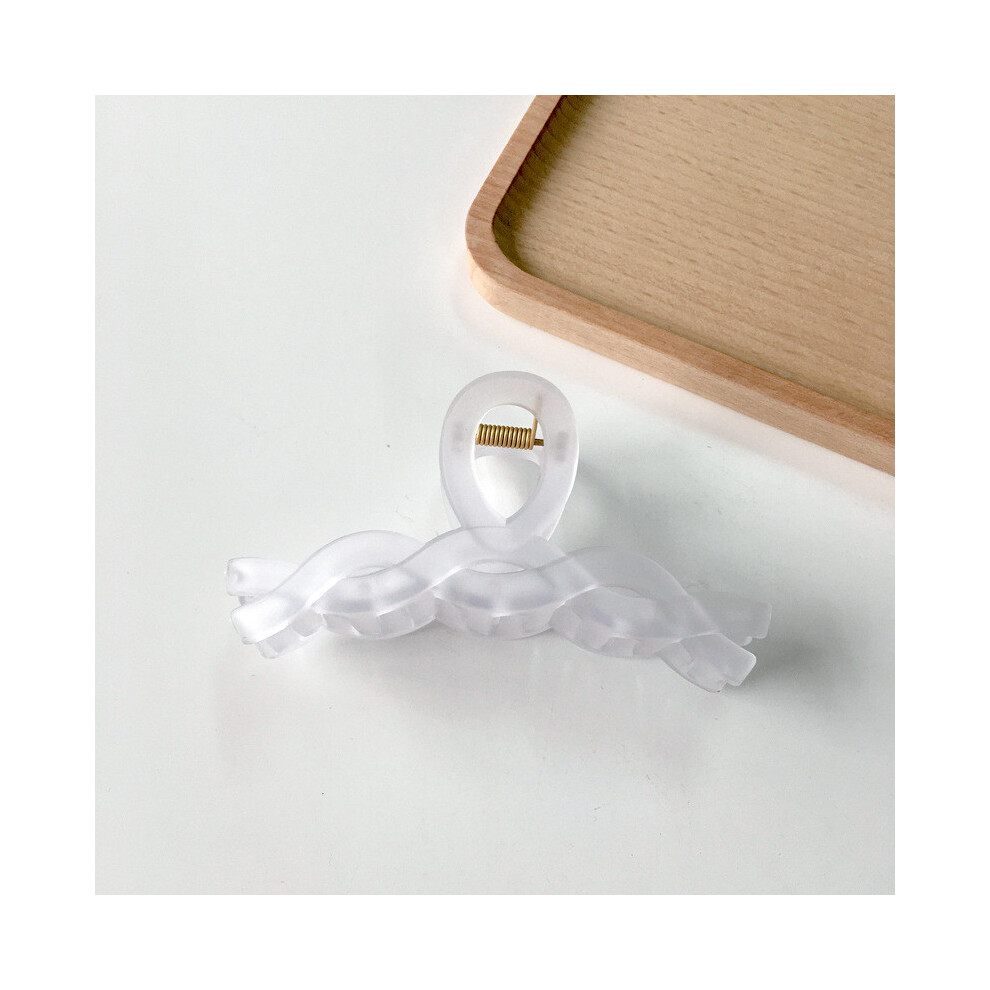 (Jelly White)Pince à Cheveux Artistique Vintage Givrée Accessoire Cheveux Coloré avec Style Géométrique pour Femme