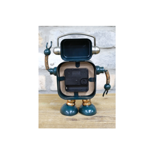Compact Robot Style Desk Bedroom Clock | Blue 1