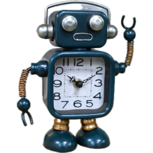 Compact Robot Style Desk Bedroom Clock | Blue