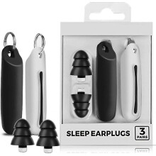 Reusable Silicone Earbuds, Waterproof Noise Cancelling Earbuds (Black)