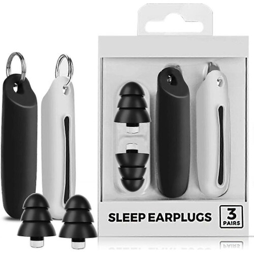 Reusable Silicone Earbuds, Waterproof Noise Cancelling Earbuds (Black)