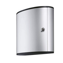 Durable Locking Key Cabinet 36-Key Brushed Aluminum Silver 11.75 x 4.63 x 11