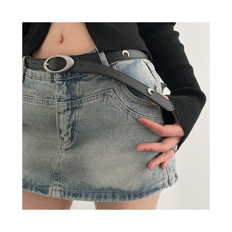 (Moon Black)Ceinture été femme tendance avec étoiles en noir polyvalent options couleur