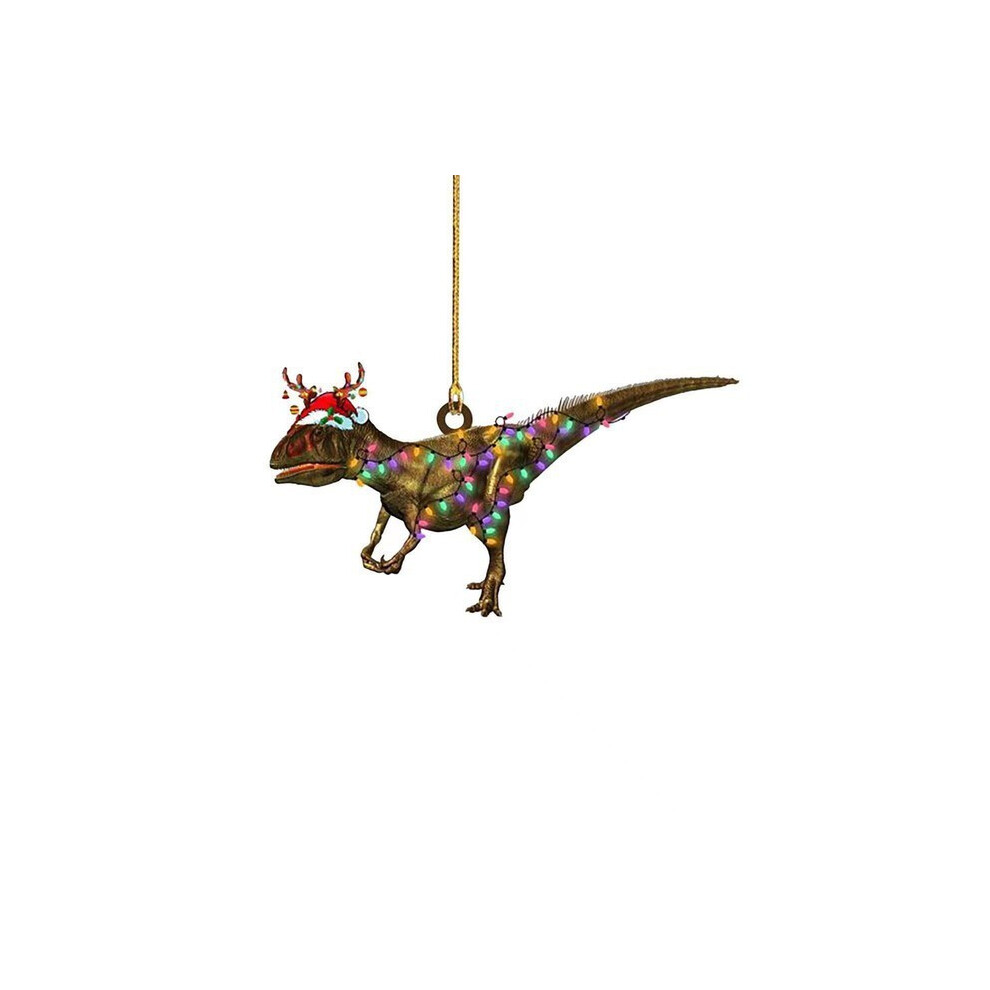 (2)Décorations uniques d'arbre dinosaure dessin animé en acrylique pour joyeuses fêtes idées cadeaux