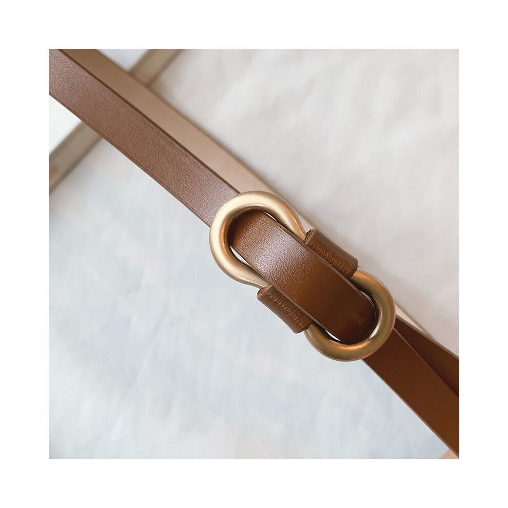 (Camel)Ceinture moderne femme boucle lisse taille fine pour robes chics et jeans décontractés