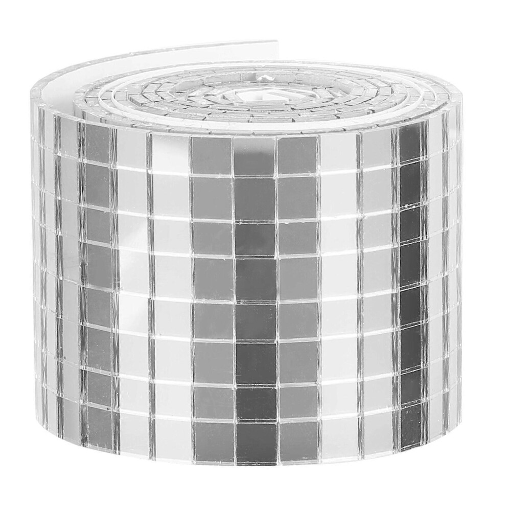 (As Show, One Size) 1 Roll Self-Adhesive Glass Mini Square Mirror Mosaic Sticker Mosaic Wall Sticker 5451560049698