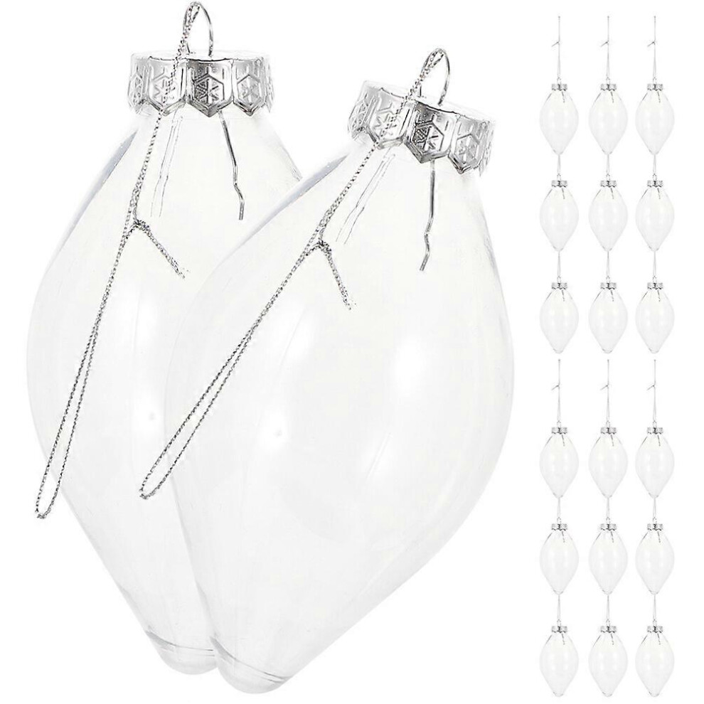 Kricely (As Show, One Size) 24Pcs Fillable Christmas Ornament Bulb Shaped Candy Box Party Xmas Tree Fillable Ball Clear