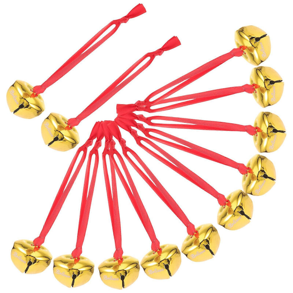 Kricely (As Show, One Size) 12Pcs Christmas Believe Bell Pendants Christmas Tree Bell Decorations Christmas Tree Hanging Bells