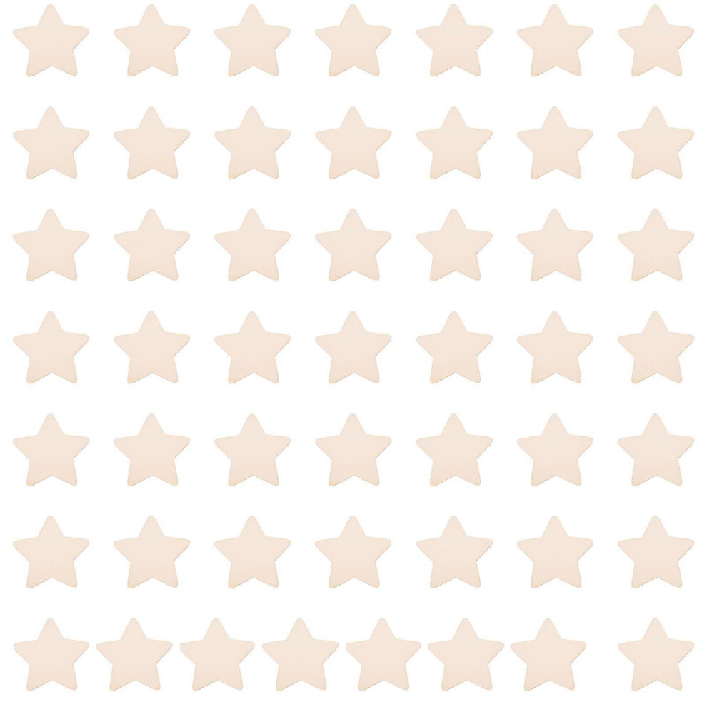 Kricely (As Show, One Size) 50Pcs Creative Diy Craft Wood Slices Five-Pointed Star Shaped Diy Wooden Chips