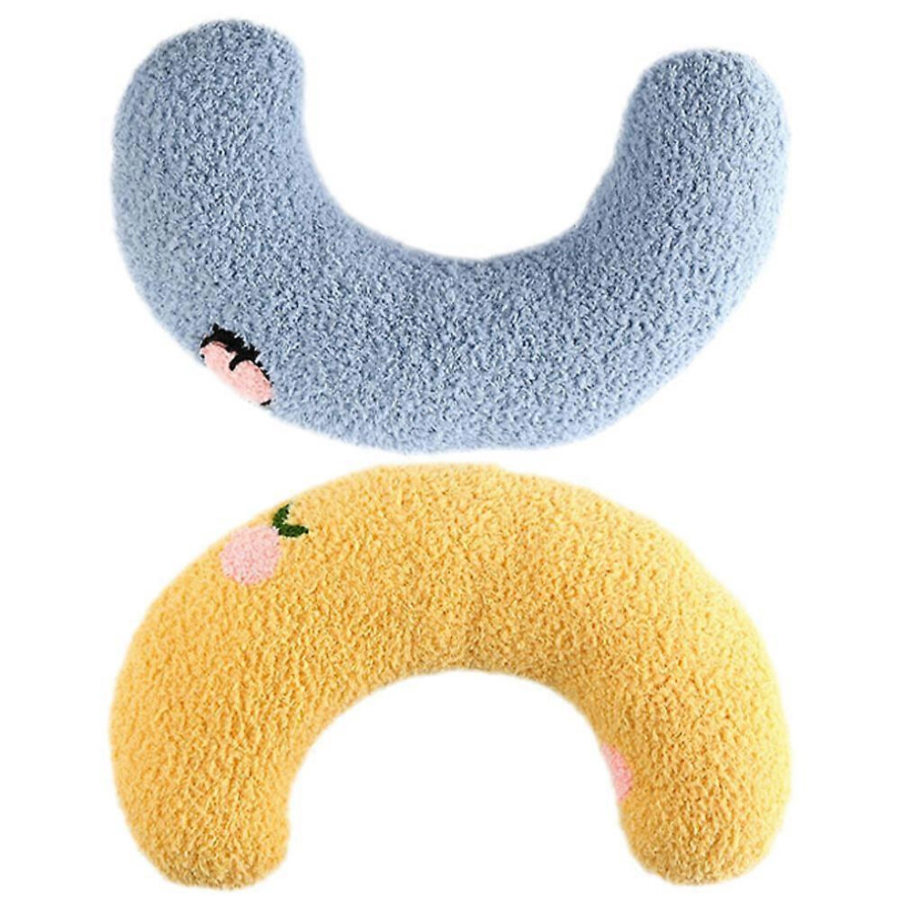 Kricely (As Show, One Size) 2Pcs Pet Pillows Neck Protective Pillow Kitten Used Pillow U-Shaped Cat Neck Pillow Small Cat Pillow