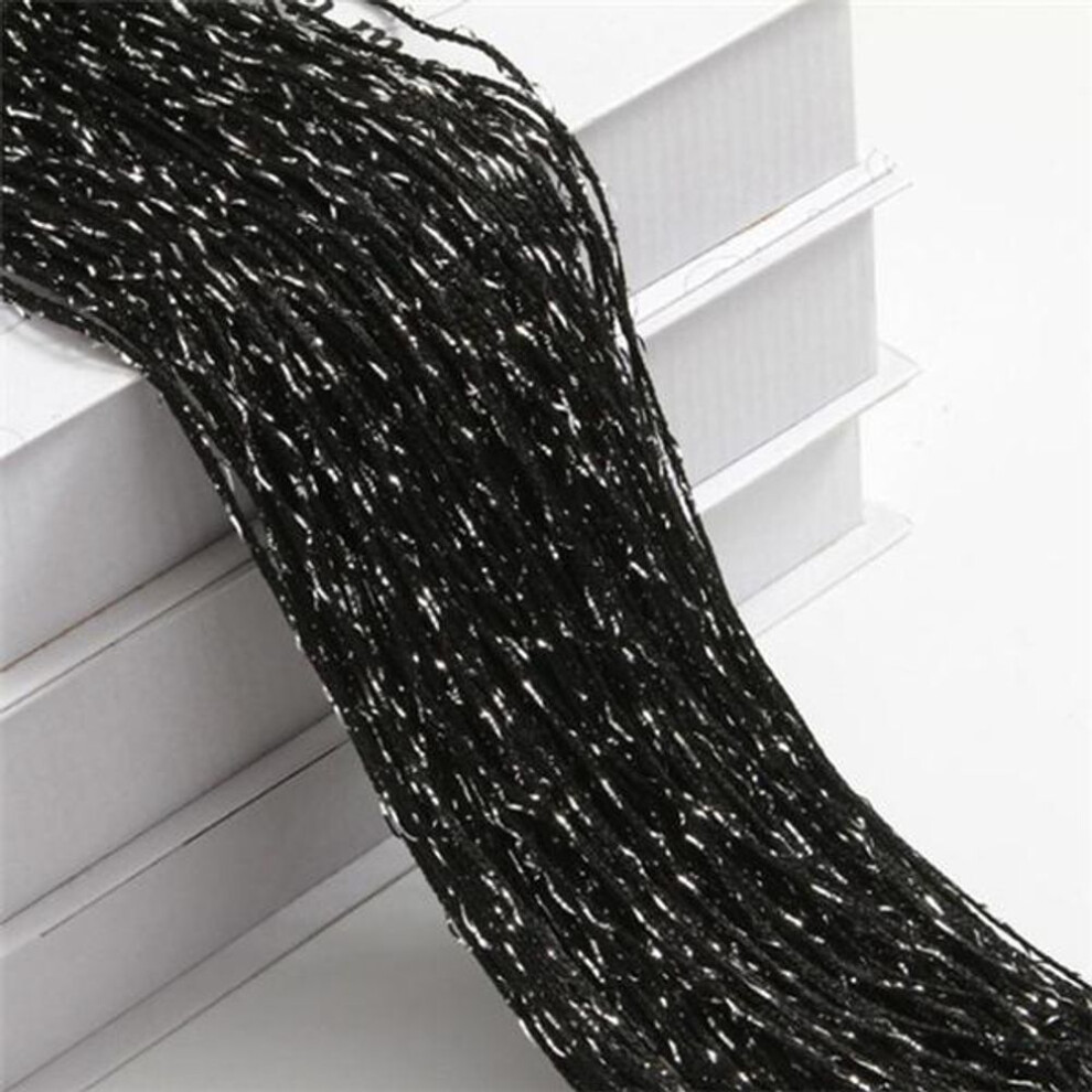 (black, 100cm by 200cm) New Fashion Household Fly Screen Fringe Tassel Curtain String Sparkle Curtains Room Divider Door Window Decoration