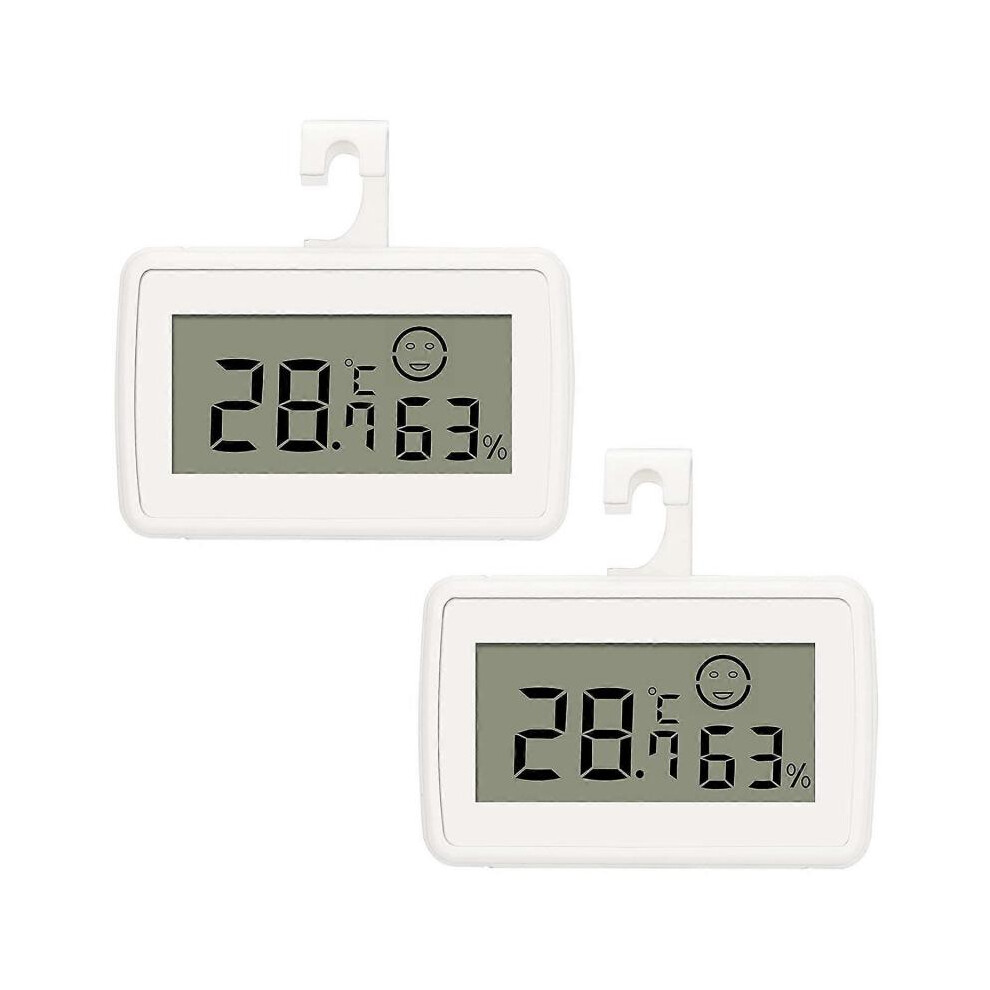 Mini Digital LCD Thermometer Hygrometer Temperature Humidity Portable Thermo Hygrometer Indicator with Max/Min Records (2PCS)