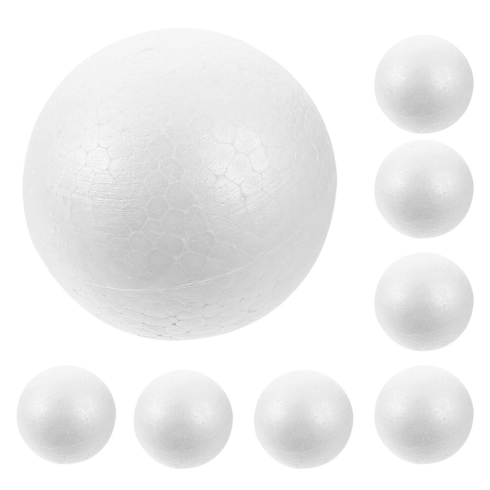 Kricely (As Shown, One Size) 10Pcs 7Cm Christmas Decoration Modelling Craft Polystyrene Ball Sphere (White) White