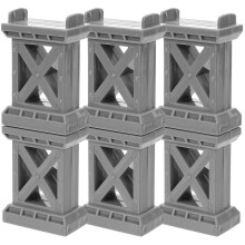 (As show, One size) 6pcs Train Bridge Pier High Level Blocks Track Riser Stabilizers Train Bridge Supports