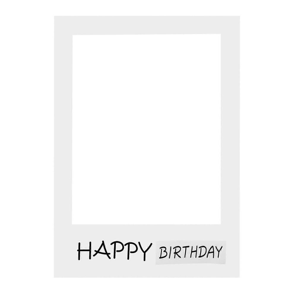 Kricely (As Show, One Size) Happy Birthday Diy Paper Picture Frame Cutouts Photo Booth Props For Birthday Party