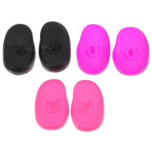 (As show, One size) 3 Pairs Hairdressing Earmuffs Silicone Ear Professional Ear Protectors for Hair Perm Dye Highlight