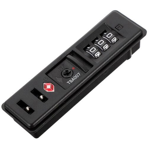 (As show, One size) Portable TSA Customs Code Lock PC Luggage Lock Built in Sunk Lock Anti Theft Combination Lock Black