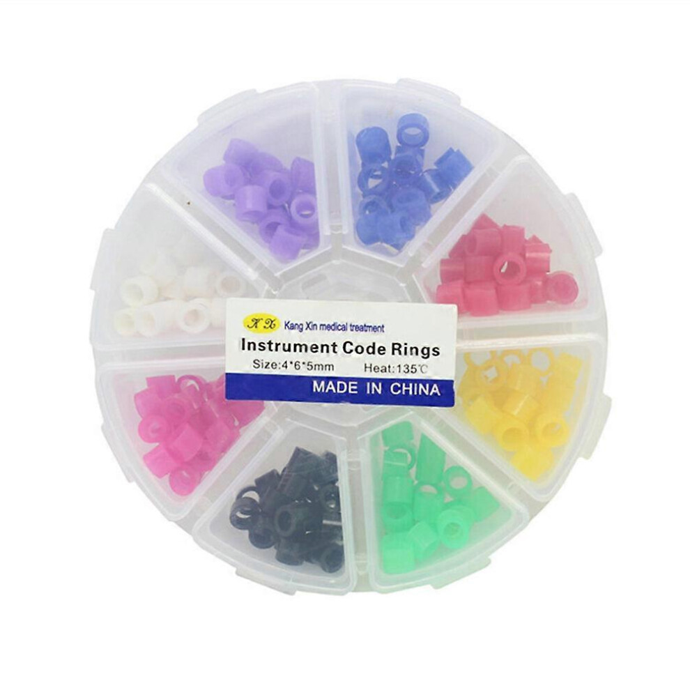 Kricely (As Show, One Size) 160Pcs Medical Instruments Code Rings Silicone Dental Code Rings For Hospital